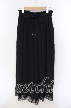 画像1: axes femme / 裾レース楊柳ワイドパンツ F クロ O-25-09-13-051-AX-PA-OW-OS