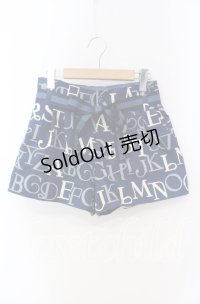 Jane Marple / アルファベットロゴのショートパンツ M ブルー O-25-09-13-053-JM-PA-IG-OS