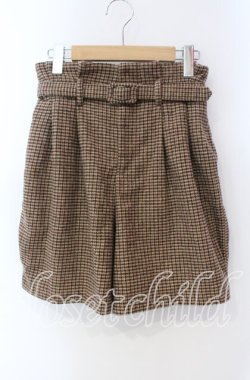 画像1: Fi.n.t / ラウンドシルエットチェック柄ショートパンツ  ブラウン O-25-09-13-054-CA-PA-IG-OS