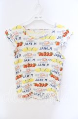 Jane Marple / キャンディペーパーのフリルスリーブプルオーバー M オフ O-25-09-13-005-JM-TO-IG-ZT359