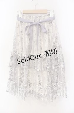 画像1: axes femme / ストライプローズ柄スカート F ラベンダー O-25-09-13-056-AX-SK-OW-OS