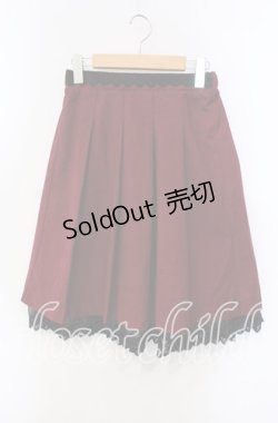 画像1: axes femme / プリーツミドルスカート M ワイン O-25-09-13-062-AX-SK-OW-OS