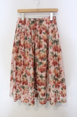 画像1: Jane Marple Dans Le Salon / Winter cherries panel skirt M ピンク系 O-25-09-13-067-JM-SK-IG-OS