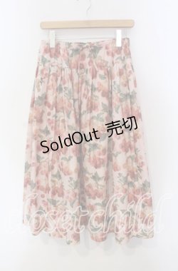 画像1: Jane Marple Dans Le Salon / Winter cherries panel skirt M ピンク系 O-25-09-13-067-JM-SK-IG-OS