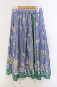 Jane Marple / Miss Daisyラップスカート M サックス O-25-09-13-068-JM-SK-IG-OS