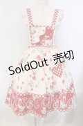 包子猪Lolita / Strawberry Orchard 苺のサスペンダースカート XXL アイボリー×アカ O-25-09-13-069-LO-SK-OW-OS