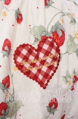 画像3: 包子猪Lolita / Strawberry Orchard 苺のサスペンダースカート XXL アイボリー×アカ O-25-09-13-069-LO-SK-OW-OS