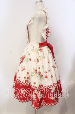 画像4: 包子猪Lolita / Strawberry Orchard 苺のサスペンダースカート XXL アイボリー×アカ O-25-09-13-069-LO-SK-OW-OS
