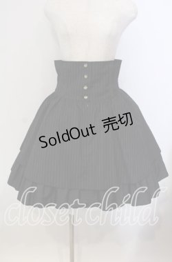 画像1: MIHO MATSUDA / 王冠ボタンストライプスカート M ブラック O-25-09-13-070-GO-SK-OW-OS