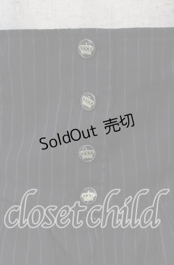 画像2: MIHO MATSUDA / 王冠ボタンストライプスカート M ブラック O-25-09-13-070-GO-SK-OW-OS