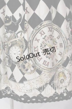 画像3: ALICE and the PIRATES / 時計じかけのおすましキャット柄 ジャンパースカートI  クロ×アイボリー O-25-09-13-072-PA-OP-OW-OS