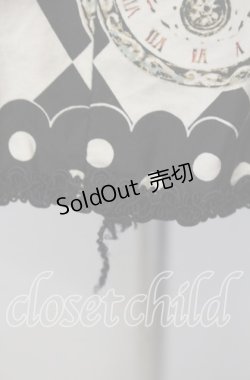 画像5: ALICE and the PIRATES / 時計じかけのおすましキャット柄 ジャンパースカートI  クロ×アイボリー O-25-09-13-072-PA-OP-OW-OS