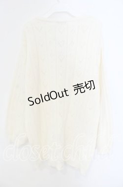 画像3: axes femme POETIQUE / ハート透かし編みニットカーディガン  オフ O-25-09-13-008-AX-TO-IG-OS
