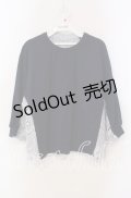 Jane Marple Dans Le Salon / Compact fleece scallop lace sweatshirt スウェット M ネイビー O-25-09-13-089-JM-TO-IG-ZT093