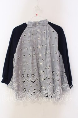 画像3: Jane Marple Dans Le Salon / Compact fleece scallop lace sweatshirt スウェット M ネイビー O-25-09-13-089-JM-TO-IG-OS