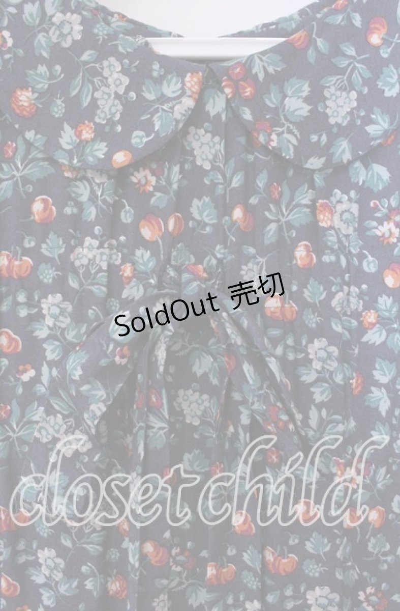 画像2: 【SALE】Jane Marple / Wild cherry gather dress ドレス M ネイビー O-25-09-13-091-JM-OP-IG-ZT100 (2)