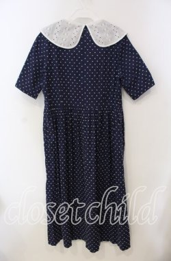 画像3: Jane Marple / Ribbon cut dobby lace collar dress ドレス M ネイビー O-25-09-13-094-JM-OP-IG-OS