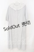 Jane Marple Dans Le Salon / Dobby dot table cloth collar onepiece ワンピース M サックス O-25-09-13-096-JM-OP-IG-OS