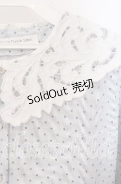 画像2: Jane Marple Dans Le Salon / Dobby dot table cloth collar onepiece ワンピース M サックス O-25-09-13-096-JM-OP-IG-OS