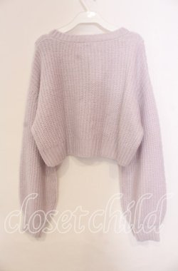 画像3: axes femme POETIQUE / モヘアショートニットカーディガン  ラベンダー O-25-09-13-009-AX-TO-IG-OS