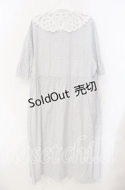 画像3: Jane Marple Dans Le Salon / Dobby dot table cloth collar onepiece ワンピース M サックス O-25-09-13-096-JM-OP-IG-OS