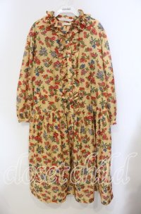 Jane Marple Dans Le Salon / Flowers of Jouy layered dress M イエロー O-25-09-13-097-JM-OP-IG-ZT094