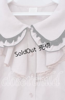 画像2: Secret Honey / バイカラーラッフル肩開きブラウス  ピンク¥ O-25-09-13-100-CA-BL-IG-OS