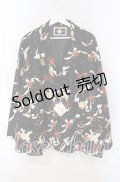 PINK HOUSE / little sunny bite × pink house Flower print big jacket  クロ O-25-09-13-101-LO-JA-IG-ZI