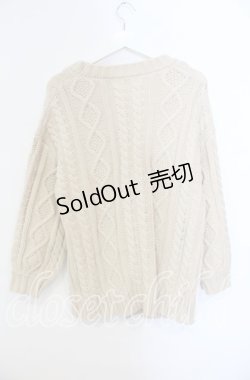 画像2: axes femme / リボンロングニットカーディガン  ベージュ O-25-09-13-010-AX-TO-IG-OS