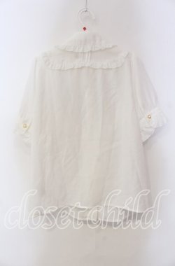 画像3: Amavel / ジャボ付きリボンブラウス F シロ×クロ O-25-09-13-105-CA-BL-OW-OS