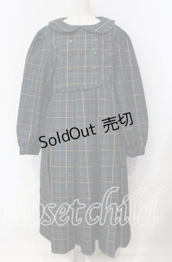 画像1: FLC / チェック柄ボックスプリーツワンピース 3L グリーン O-25-09-13-107-LO-OP-OW-ZT0916B