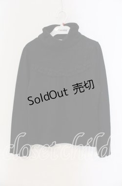 画像1: axes femme / レース切替リブタートル  クロ O-25-09-13-011-AX-TO-IG-OS