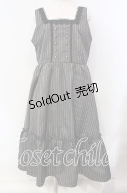 画像1: m petit by misako / TT*AOKストライプジャンパースカート 3L グレー O-25-09-13-109-LO-OP-OW-OS