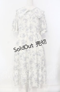 画像1: m petit by misako / トワルドジュイワンピース 3L シロ×アオ O-25-09-13-111-LO-OP-OW-ZT0916B