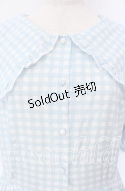 画像2: m petit by misako / ギンガムチェック半袖ワンピース 3L サックス O-25-09-13-113-LO-OP-OW-ZT094