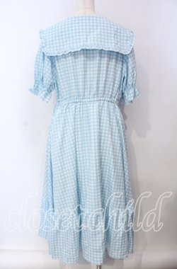 画像3: m petit by misako / ギンガムチェック半袖ワンピース 3L サックス O-25-09-13-113-LO-OP-OW-OS