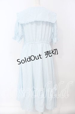 画像3: m petit by misako / ギンガムチェック半袖ワンピース 3L サックス O-25-09-13-113-LO-OP-OW-ZT094