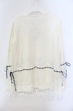 画像4: axes femme / sajou刺繍入ニットカーデ  生成り O-25-09-13-013-AX-TO-IG-OS