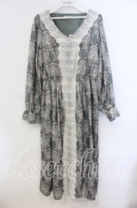 axes femme / ローズガーランド柄ロングワンピース  グリーン O-25-09-13-014-AX-OP-IG-ZT446