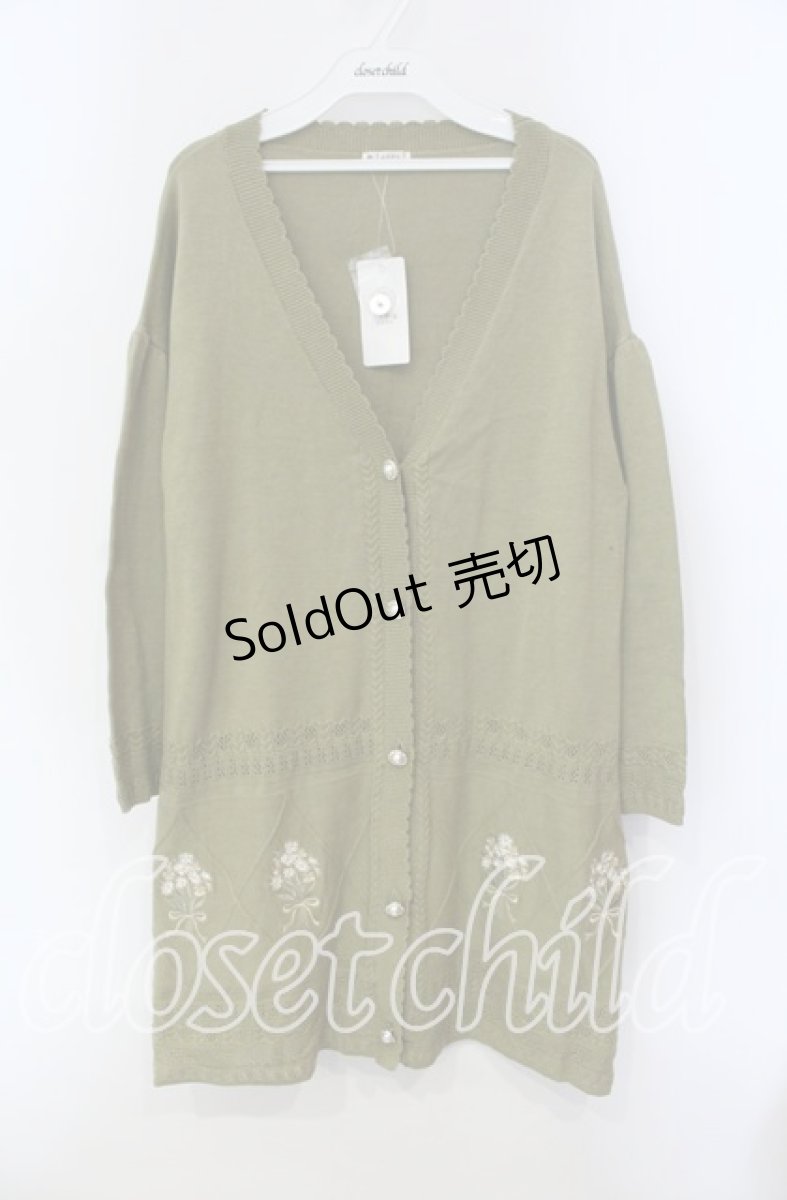 画像1: 【SALE】axes femme / ブーケ刺繍ロングニットカーディガン M グリーン O-25-09-13-021-AX-TO-IG-ZT061 (1)