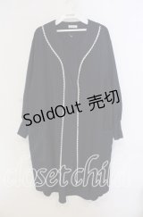 axes femme / レース切替割烹着  ネイビー O-25-09-13-022-AX-OP-IG-ZT127