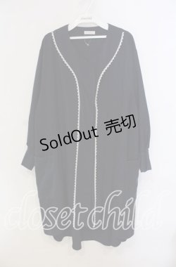 画像1: axes femme / レース切替割烹着  ネイビー O-25-09-13-022-AX-OP-IG-ZT127