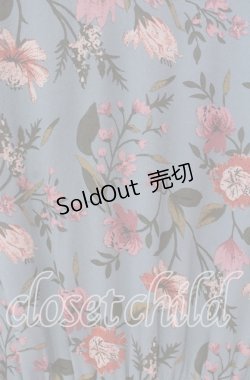 画像2: axes femme / 花柄シフォンプリーツワンピース  グリーン O-25-09-13-024-AX-OP-IG-OS