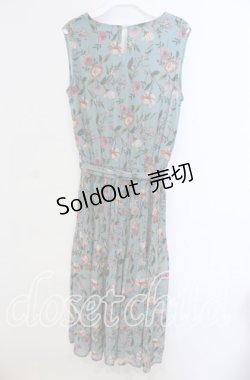 画像3: axes femme / 花柄シフォンプリーツワンピース  グリーン O-25-09-13-024-AX-OP-IG-OS