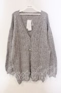 axes femme POETIQUE / ハート透かし編みニットカーディガン  グレー O-25-09-13-025-AX-TO-IG-OS