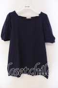 axes femme / レース襟set Tシャツ【Tシャツ単品】 M ネイビー O-25-09-13-027-AX-TS-IG-OS