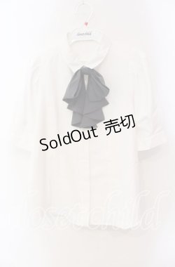 画像1: an another angelus / ドレープタイ付きシャツ F シロ×グレー O-25-09-13-028-CA-BL-OW-OS