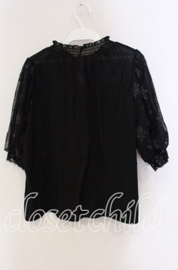 画像3: axes femme / 袖刺繍カットジャカードプルオーバー F クロ O-25-09-13-032-AX-BL-OW-OS