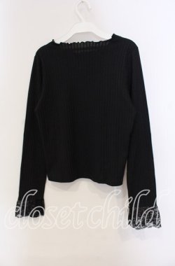 画像3: axes femme / マーガレット刺繍リブトップス F クロ O-25-09-13-033-AX-TO-OW-OS