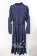 画像2: 【SALE】an another angelus / 角衿ロングシャツワンピース  ネイビー O-25-09-15-031-CA-OP-IG-ZT360 (2)